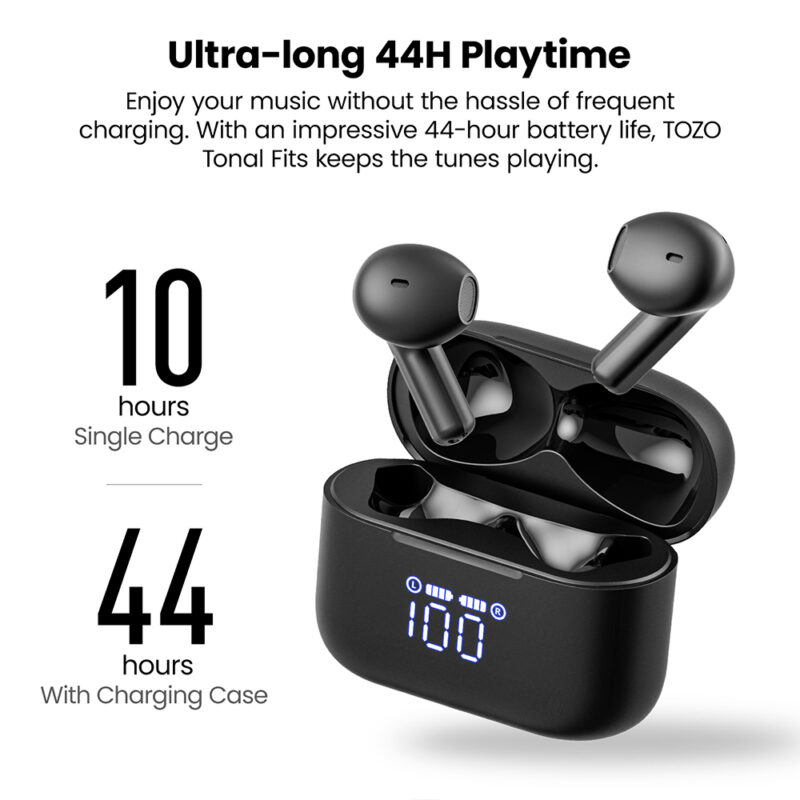 Fone Ouvido Sem Fio Tozo Tonal Fits Bluetooth 5.3 Preto