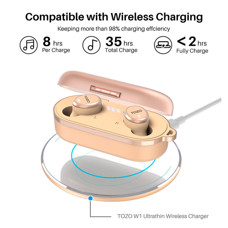 Fone de Ouvido Sem Fio Tozo T10s Bluetooth 5.3 Caqui