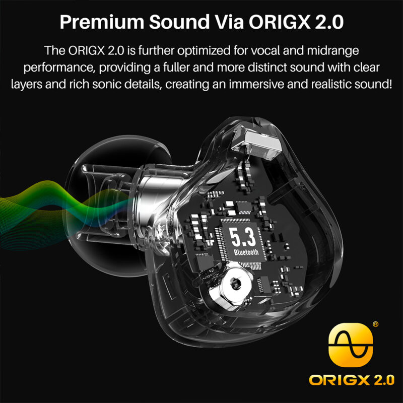 Fone de Ouvido Sem Fio Tozo Crystal Buds BT 5.3 Preto