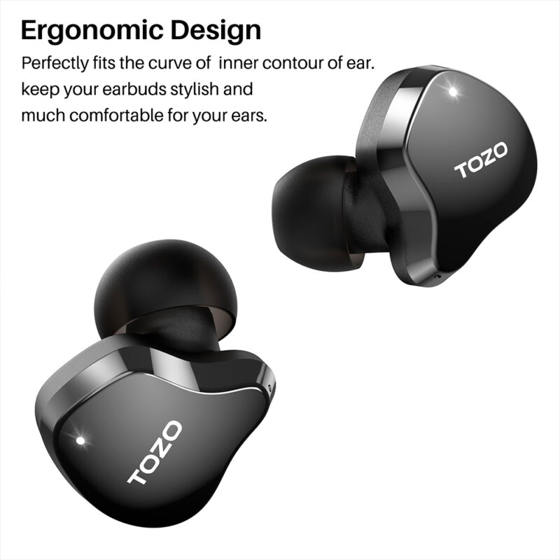 Fone de Ouvido Sem Fio Tozo Crystal Buds BT 5.3 Preto