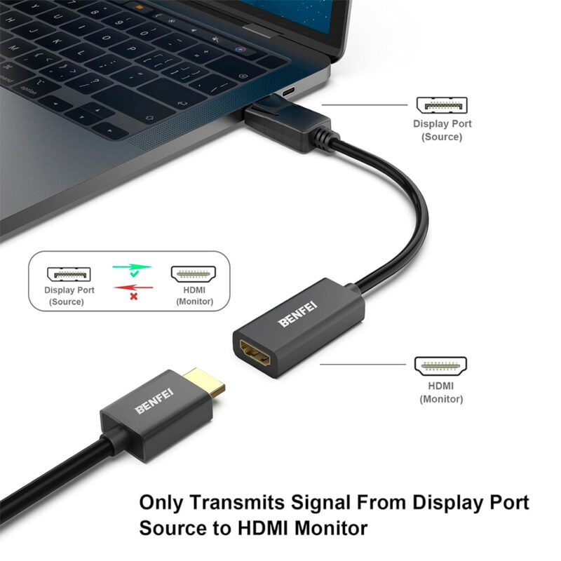 Adaptador Benfei DisplayPort para HDMI – Suporte 4K