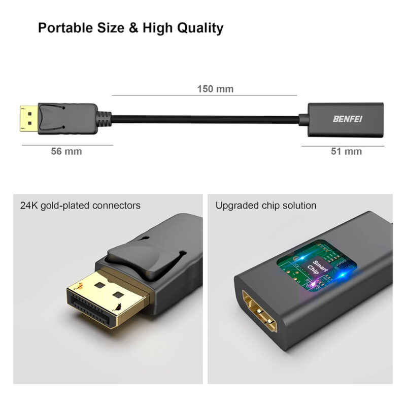 Adaptador Benfei DisplayPort para HDMI – Suporte 4K