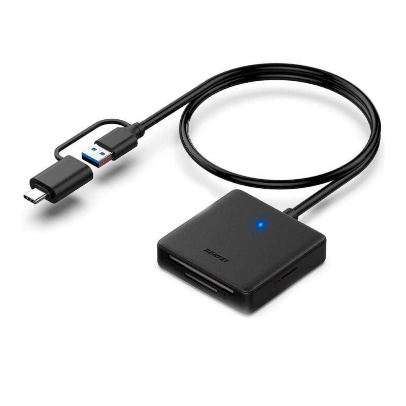 Leitor Cartão Memória Benfei 4 em 1 p/Usb A/C Preto