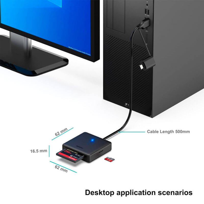 Leitor Cartão Memória Benfei 4 em 1 p/Usb A/C Preto