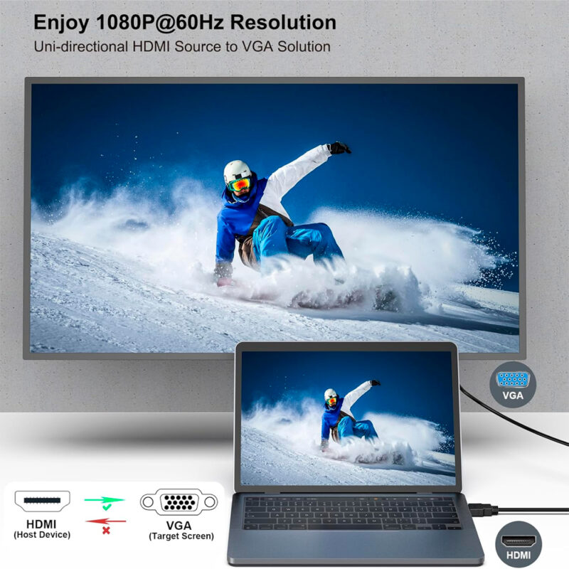 Cabo HDMI para VGA Benfei Aprox. 1,83m Preto