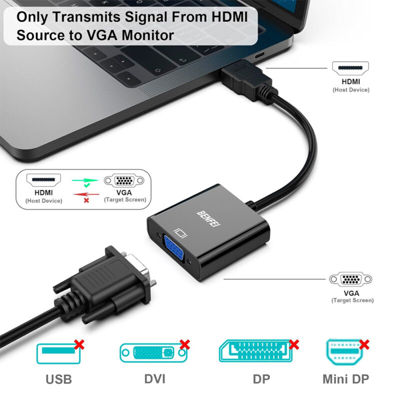 Adaptador HDMI para VGA Benfei – Macho para Fêmea