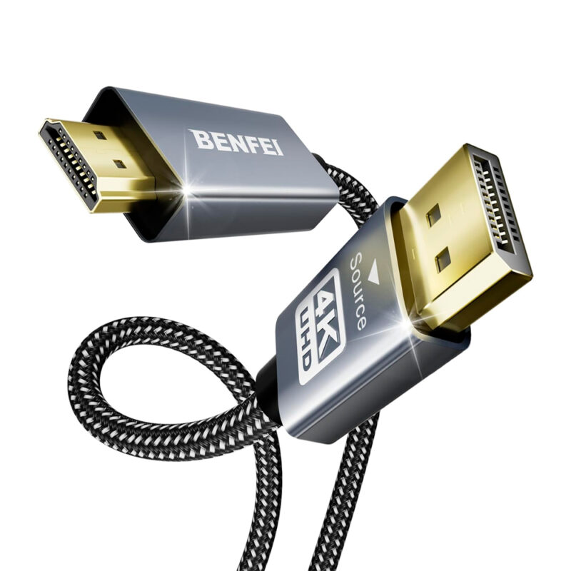 Unidirecional, Suporte 4K a 30Hz, Trançado de Nylon, Macho para Macho, Preto