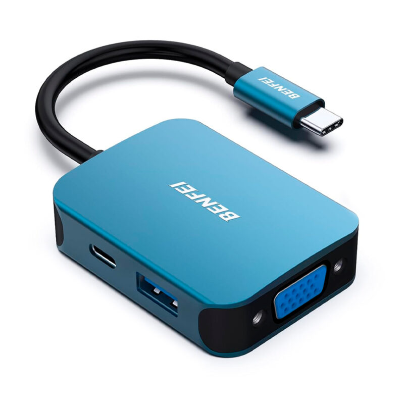Hub Adaptador Multiportas Benfei 4 em 1 p/Usb-C Azul