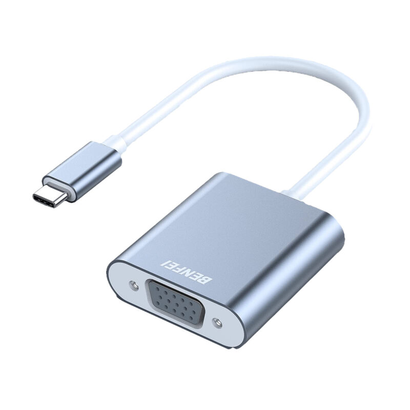 Adaptador de Vídeo Benfei USB-C para VGA Cinza