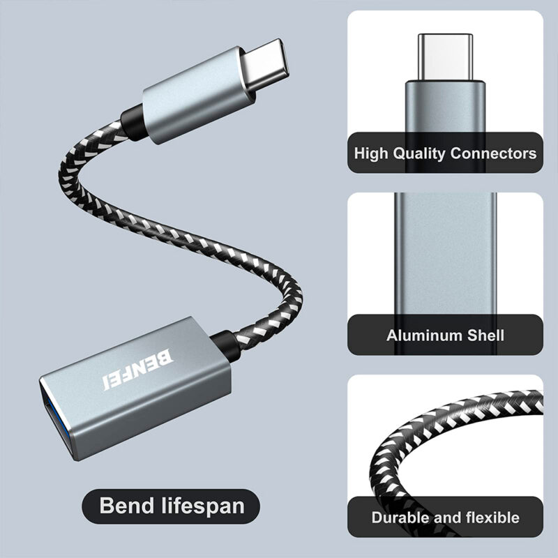 Kit com 2 Adaptadores Benfei USB-C para USB 3.0 Fêmea