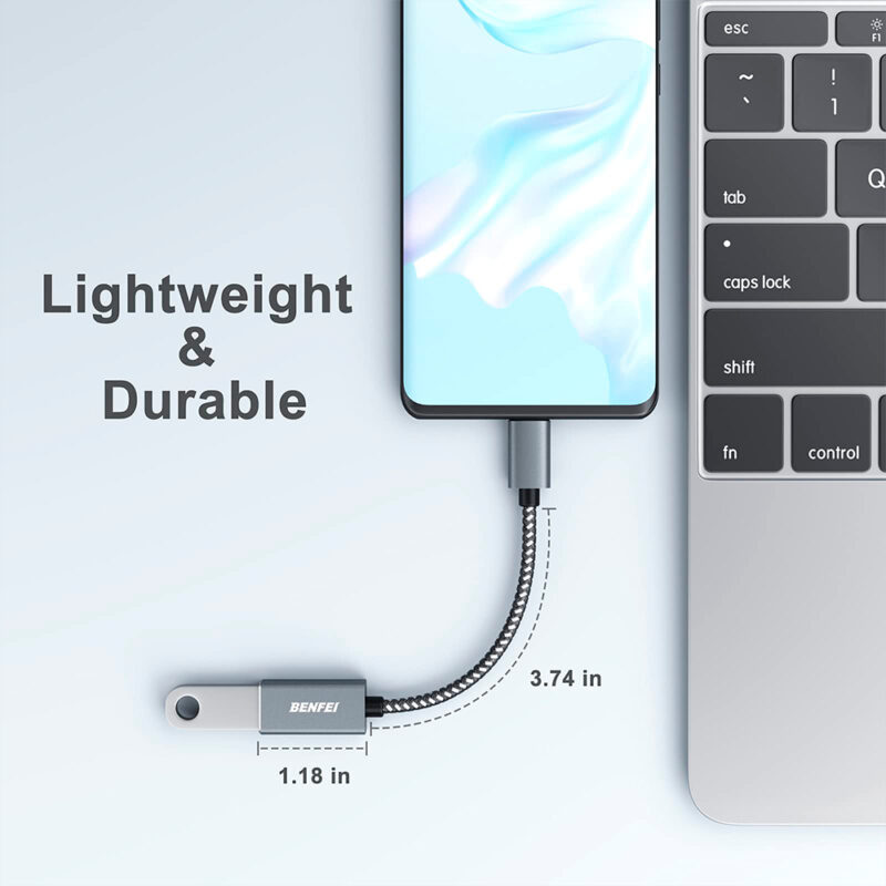 Kit com 2 Adaptadores Benfei USB-C para USB 3.0 Fêmea