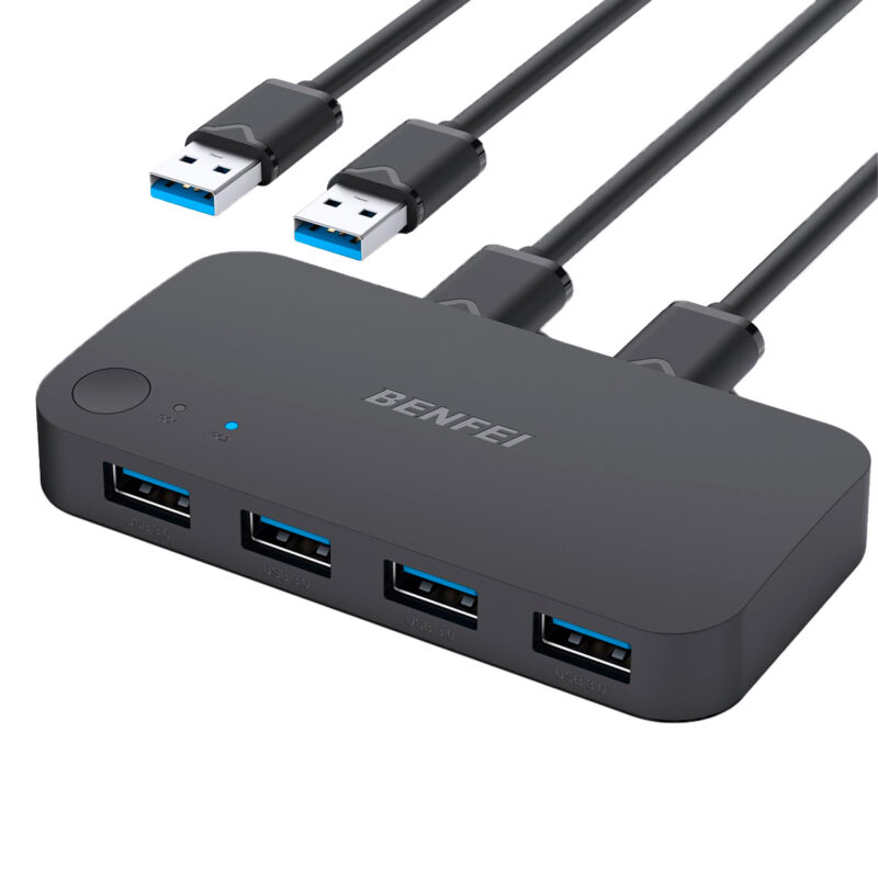 Interruptor USB 3.0 Benfei – Comutador KVM para Compartilhamento de 4 Dispositivos