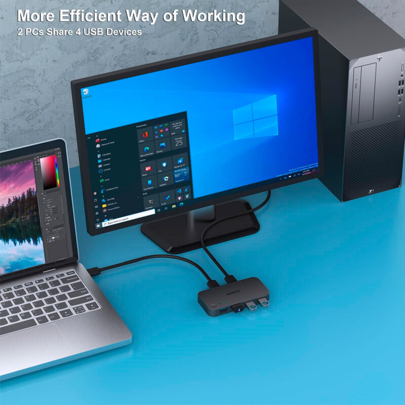 Interruptor USB 3.0 Benfei – Comutador KVM para Compartilhamento de 4 Dispositivos