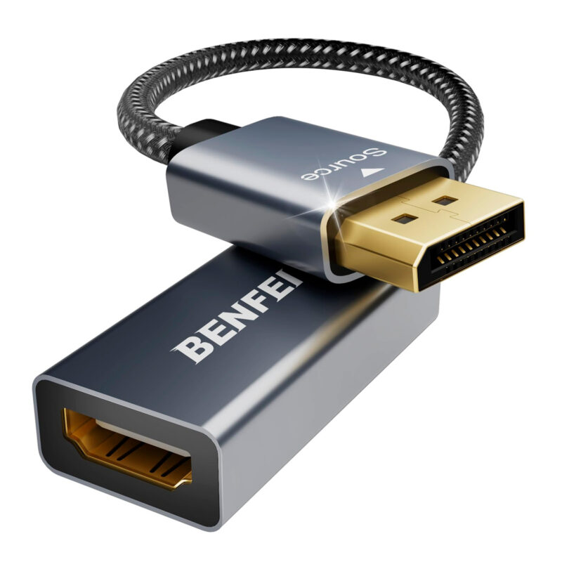 Adaptador Benfei DisplayPort para HDMI – Conversão de Áudio e Vídeo