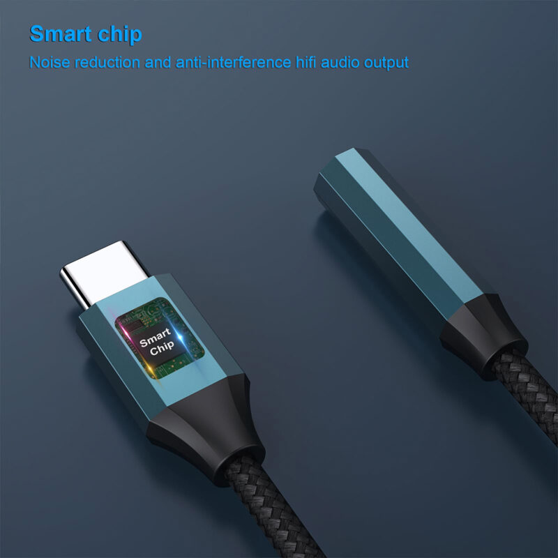 Adaptador Áudio Benfei Usb C p/3.5mm Fêmea Azul