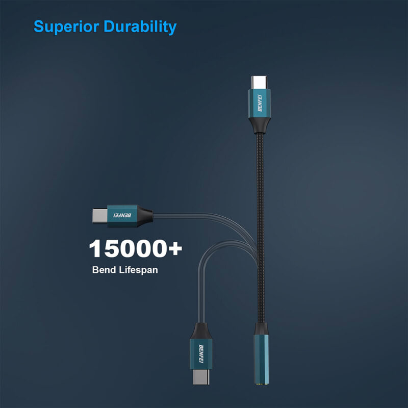 Adaptador Áudio Benfei Usb C p/3.5mm Fêmea Azul