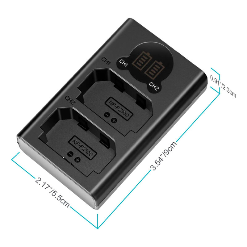 Carregador Duplo Neewer para Bateria Sony NP-fz100 Preto