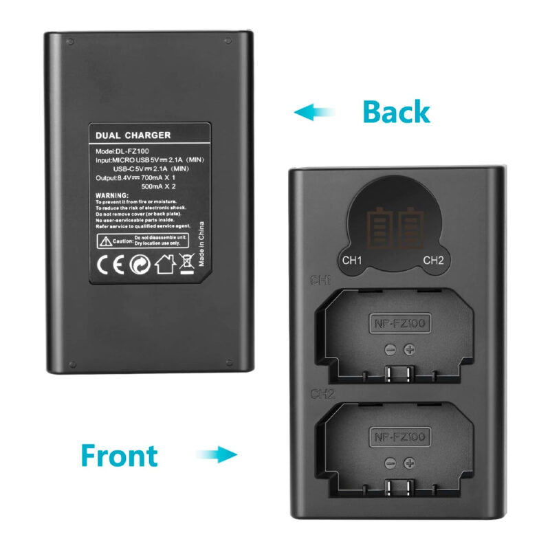 Carregador Duplo Neewer para Bateria Sony NP-fz100 Preto