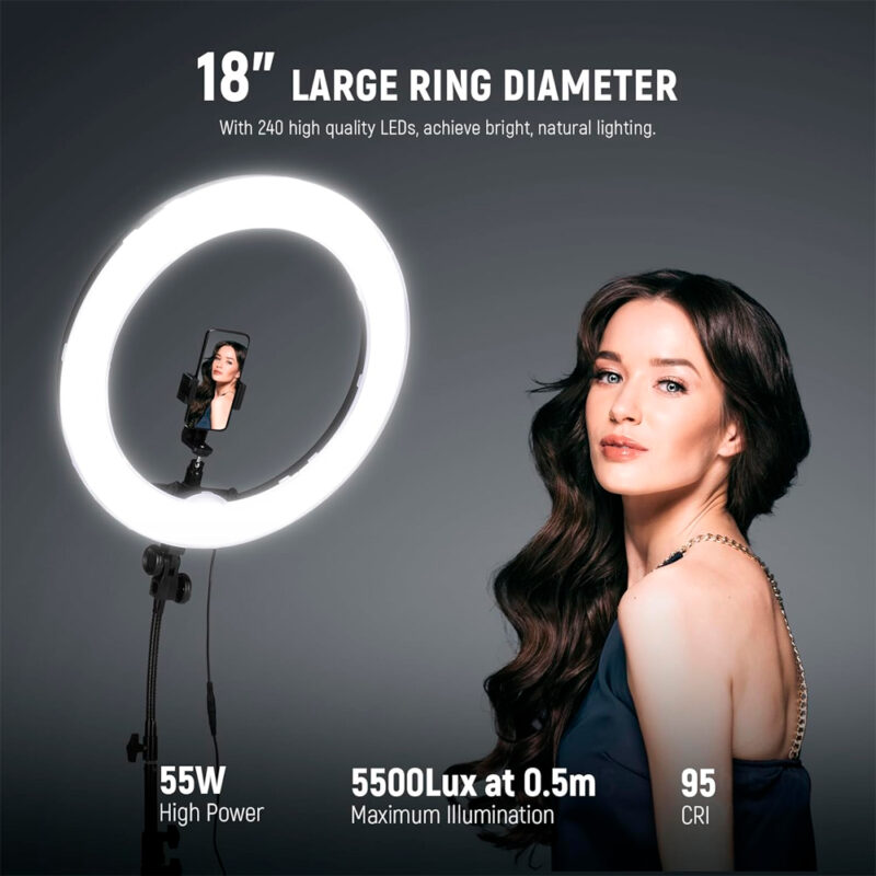 Anel de Luz Led Neewer para Foto Vídeo Smartphone Preto