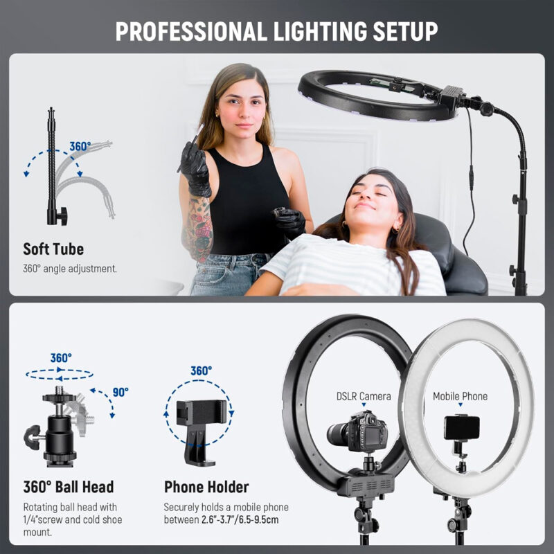 Anel de Luz Led Neewer para Foto Vídeo Smartphone Preto
