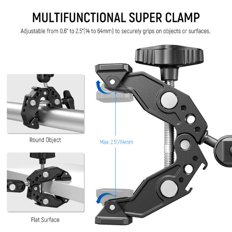 Garra Super Clamp BraçadeIra Neewer St83 Braço Mágico Cabeça
