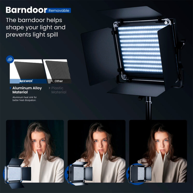 Kit de Iluminação Vídeo Neewer 2x Painel de Luz Led 660 Bicolor 3200K-5600K Preto