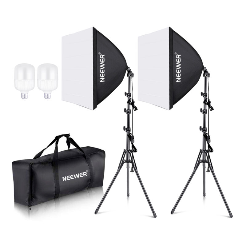 Kit Iluminação Softbox Neewer p/Estúdio Fotografia Preto