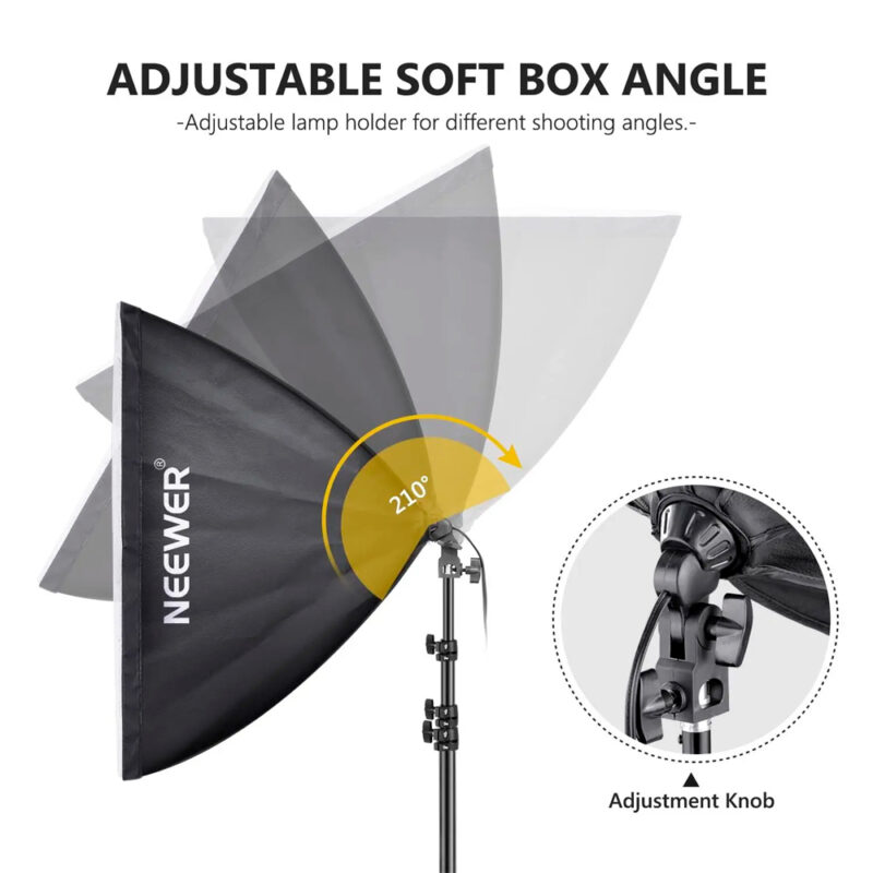 Kit Iluminação Softbox Neewer p/Estúdio Fotografia Preto