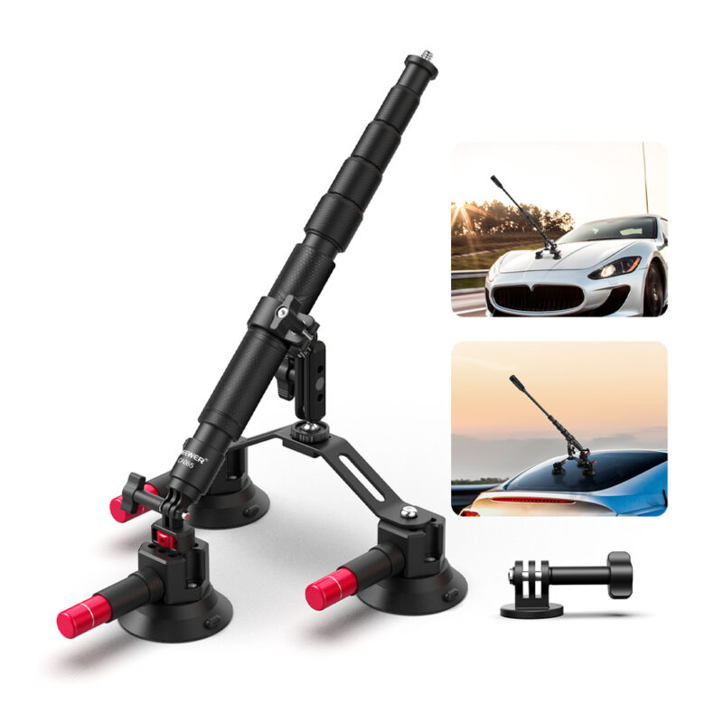 Suporte de Câmera Carro Neewer c/Ventosa Tripla Preto