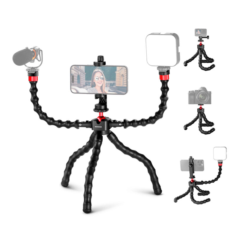 Tripé Flexível Neewer T91 1/4" p/Câmera Smartphone Preto