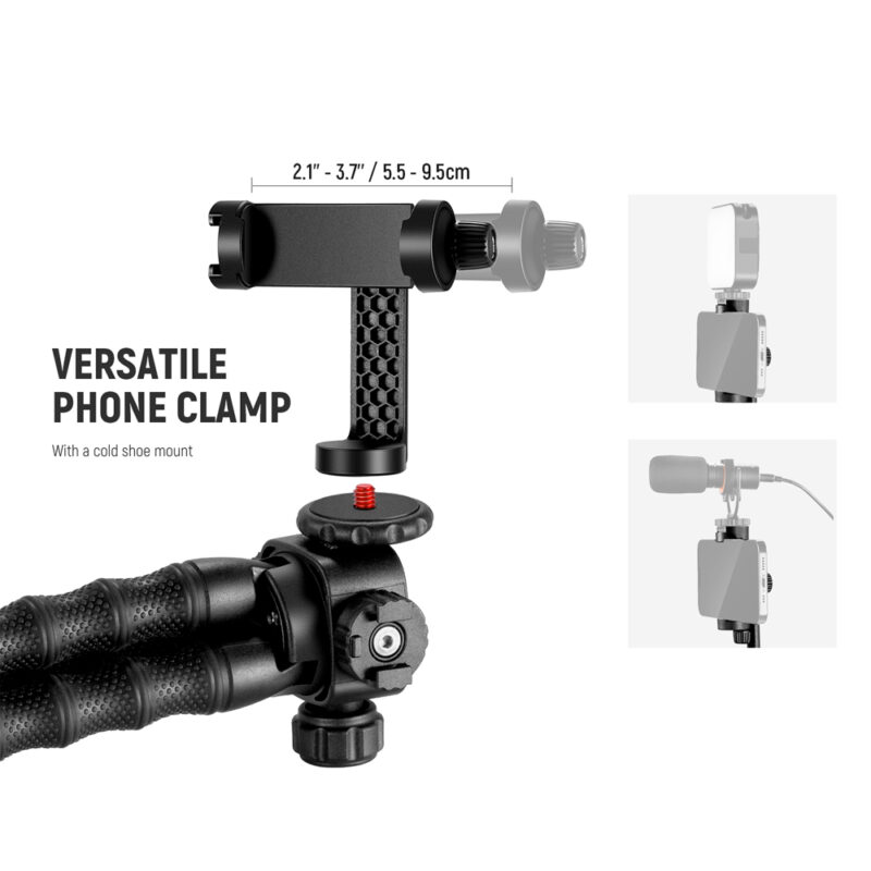 Tripé Flexível Neewer T91 1/4" p/Câmera Smartphone Preto
