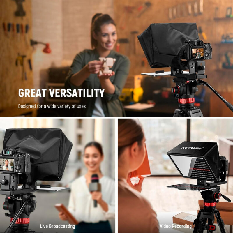 Teleprompter Neewer X12B para Câmera e Vídeo ao Vivo Preto