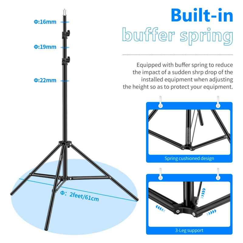 Suporte de Luz para Fotografia Neewer 190cm Preto
