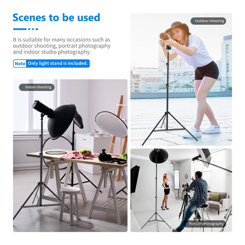 Suporte de Luz para Fotografia Neewer 190cm Preto