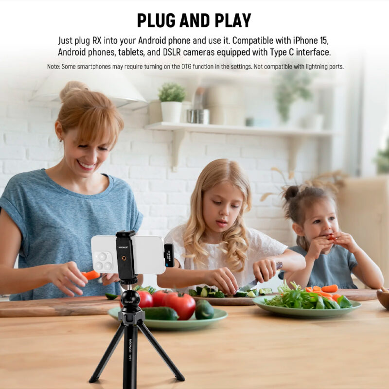 Microfone de Lapela Neewer Usb C Iphone 15/Android Preto