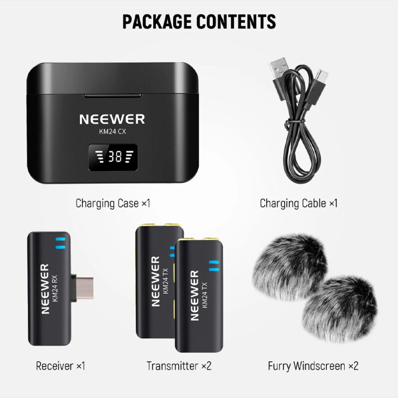 Microfone de Lapela Neewer Usb C Iphone 15/Android Preto