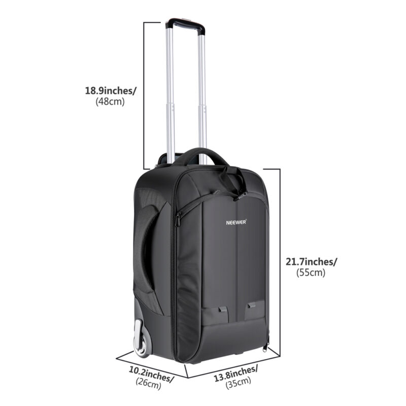 Mochila com Rodas Conversível Neewer para Câmeras Preto
