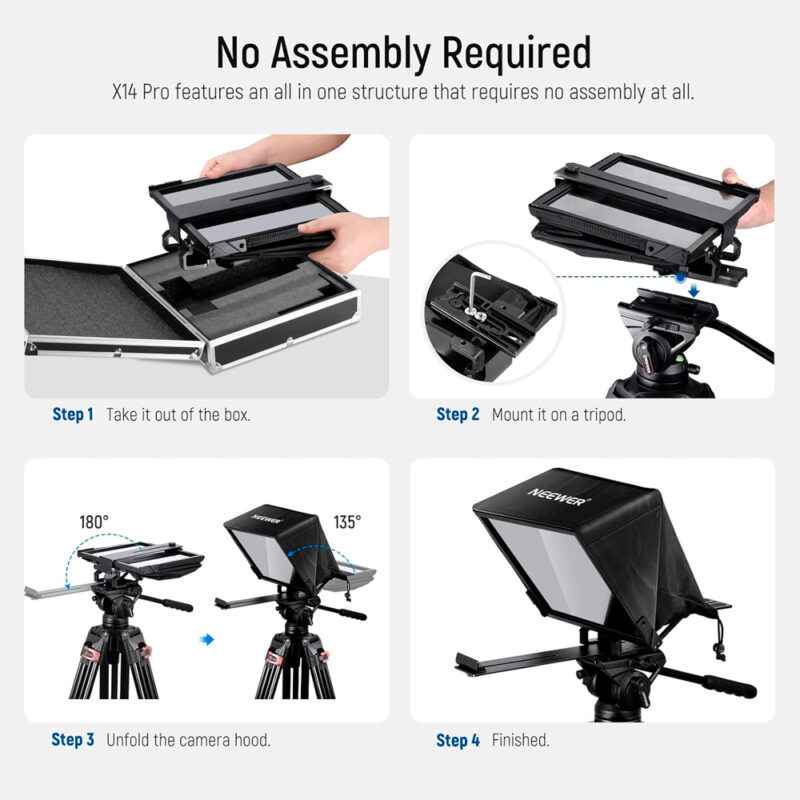 Teleprompter Dobrável Neewer X14 Pro Portátil Preto