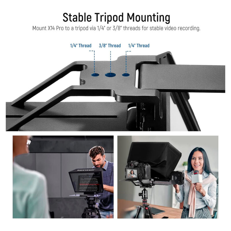 Teleprompter Dobrável Neewer X14 Pro Portátil Preto