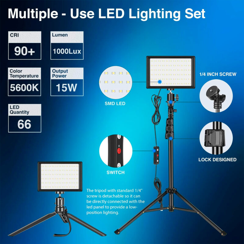 Kit Duplo Luz de Vídeo Foto Neewer Usb Led 5600K Preto