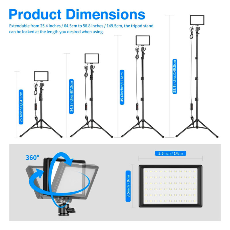 Kit Duplo Luz de Vídeo Foto Neewer Usb Led 5600K Preto