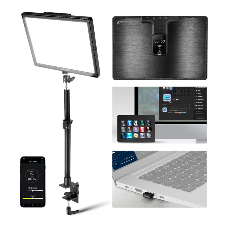 Luz de Painel Mesa Neewer Gl1 Pro para Jogo Gamer Preto