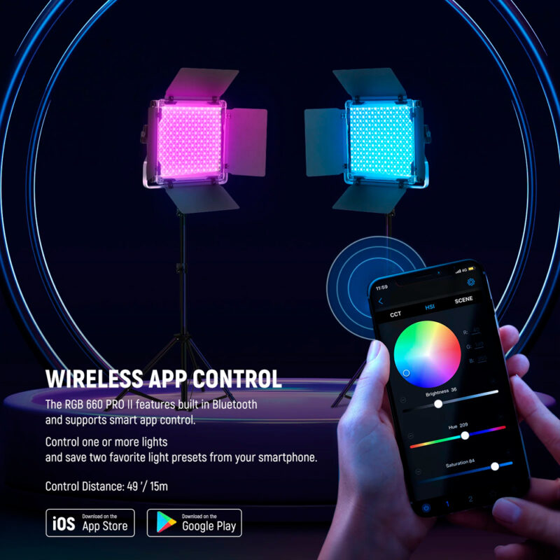 Kit Luz de Vídeo Neewer 2x Led 660 + Suporte + Bag Preto