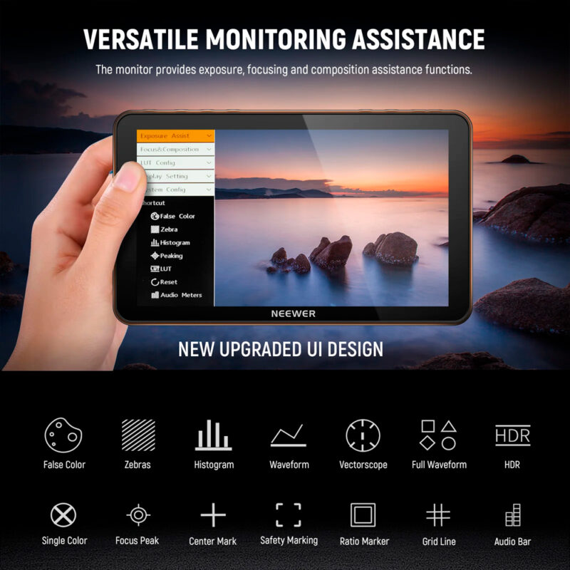 Monitor de Campo Neewer F700 Tela de 7 pol. Preto