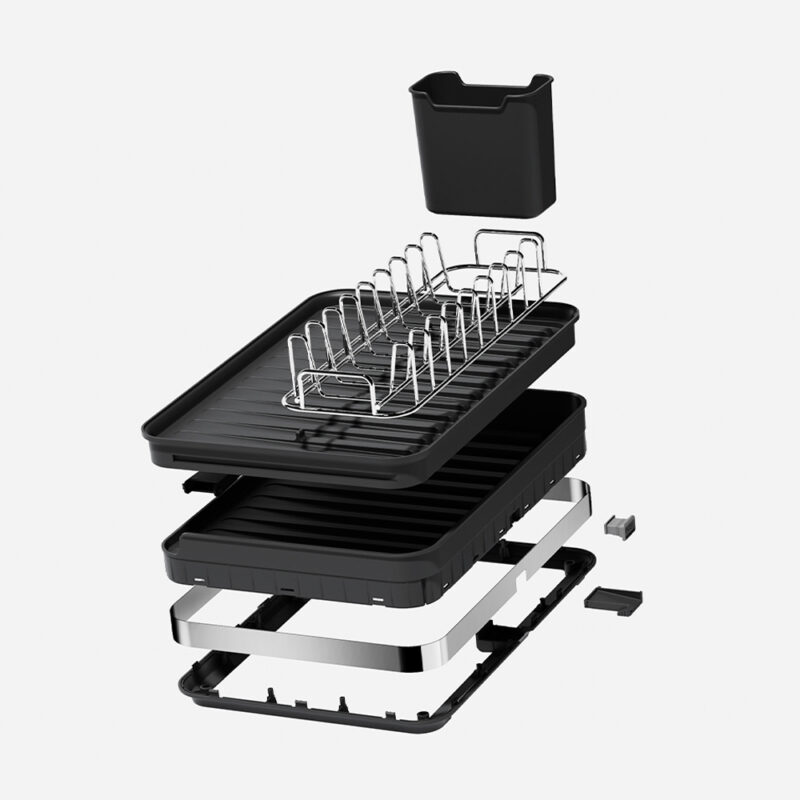 Escorredor de Louças Extensível Homfel em Aço Inox 430 e Plástico PP