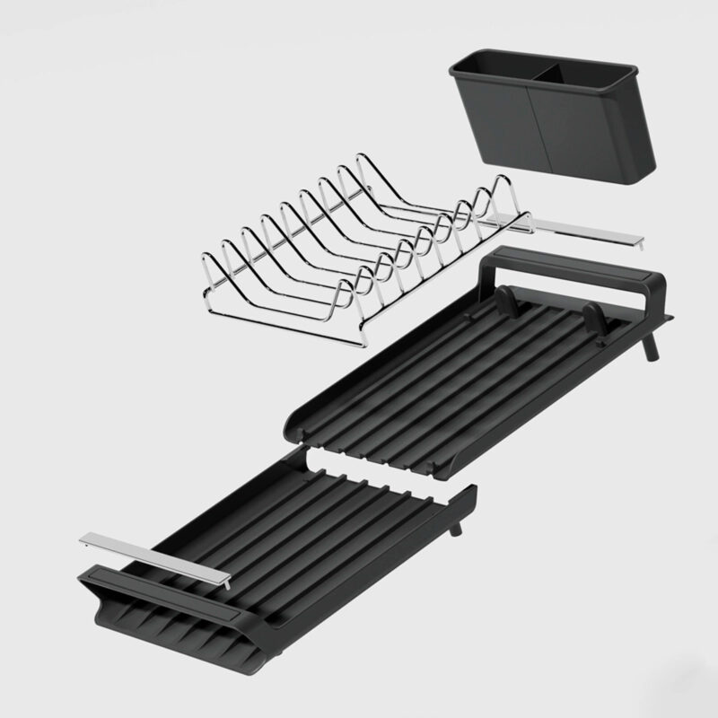 Escorredor de Louças Extensível Homfel Extendable Dish Rack em Aço Inox