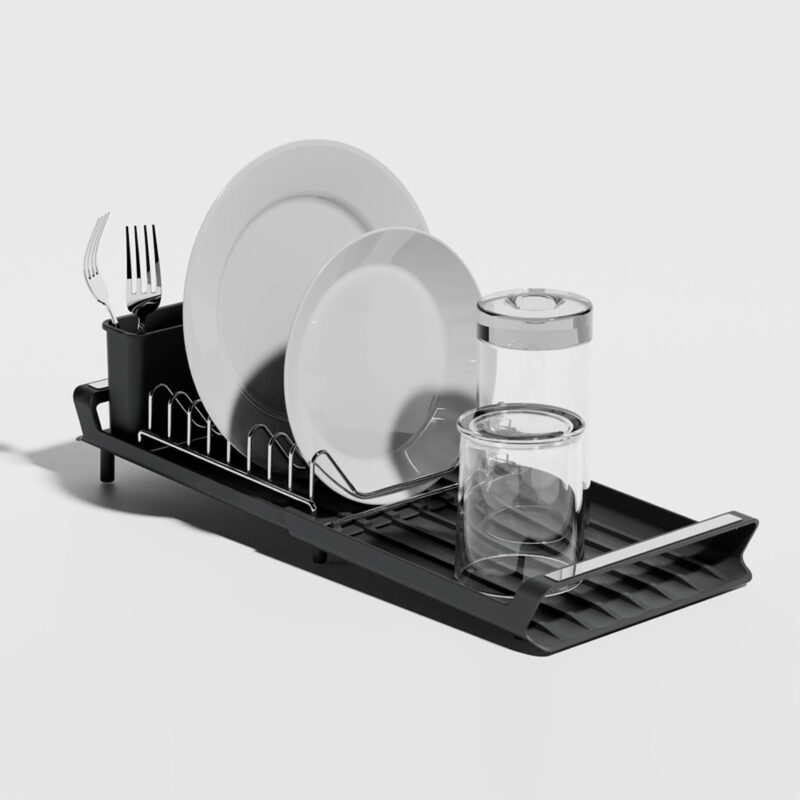 Escorredor de Louças Extensível Homfel Extendable Dish Rack em Aço Inox