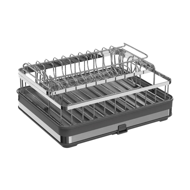 Homfel Escorredor Louça Pratos 2Camadas p/Cozinha Preto