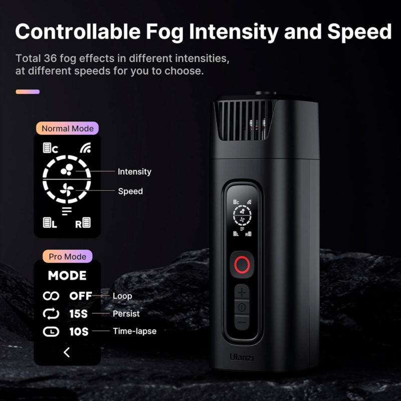 Máquina Fumaça/Neblina Ulanzi Fm01 p/Foto Filmagens Preto
