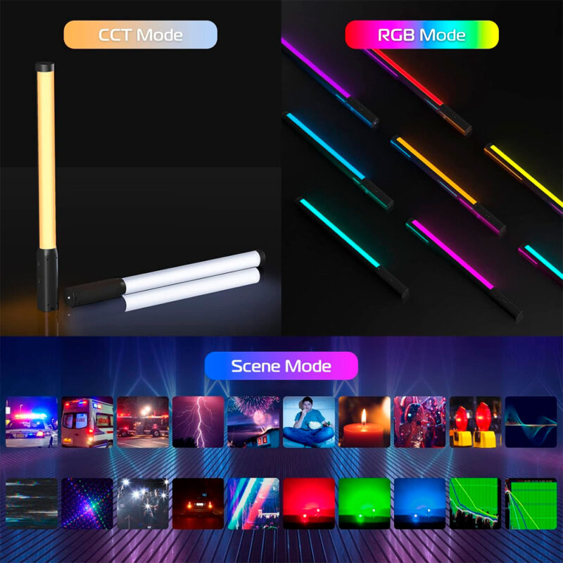 Tubo de Luz Portátil Led Ulanzi VL119 Rgb p/Vídeo Preto